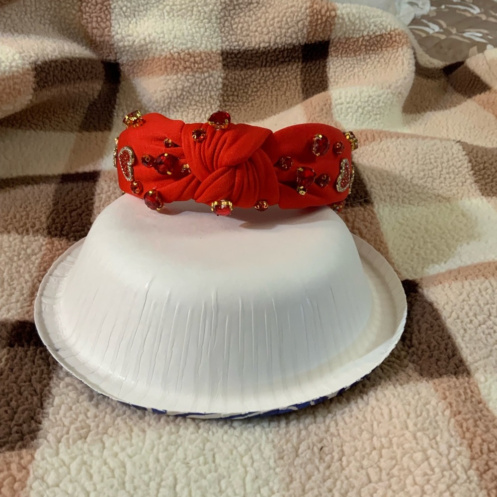 Elegant Red Beaded Headband